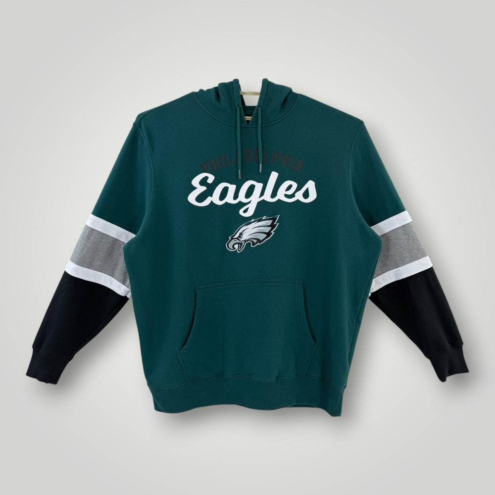 Philadelphia Eagles Hoodie Mens 3XL Green Black NFL Football Pullover Sweatshirt